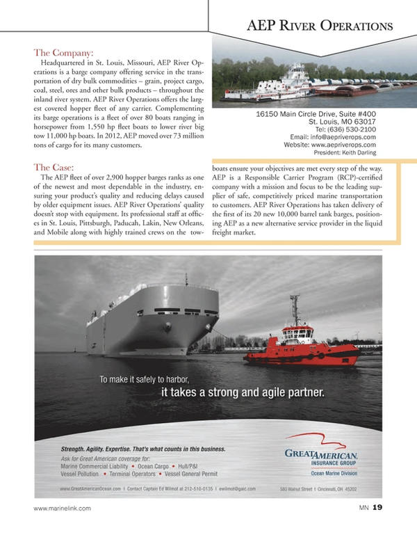 Marine News Magazine, page 19,  Aug 2014