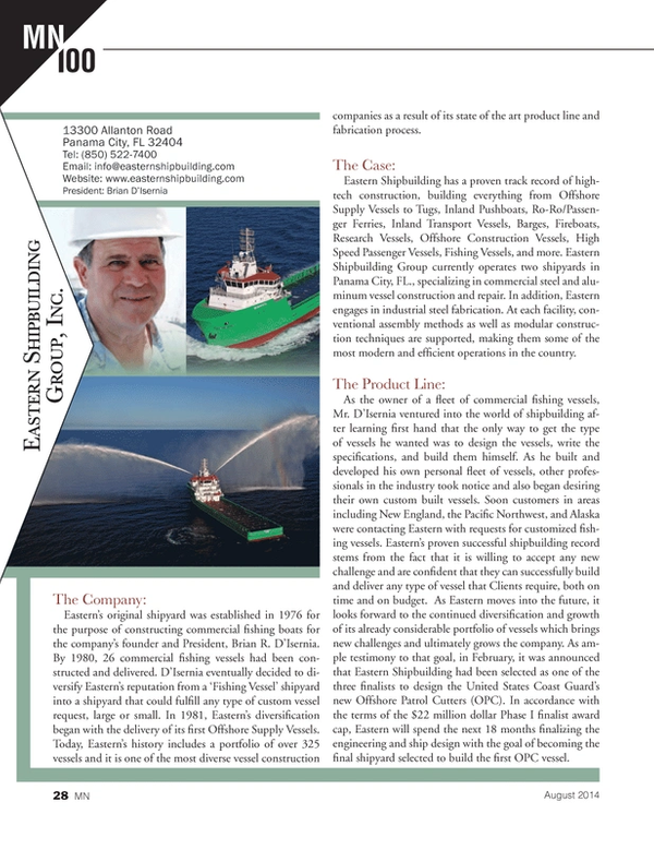 Marine News Magazine, page 28,  Aug 2014