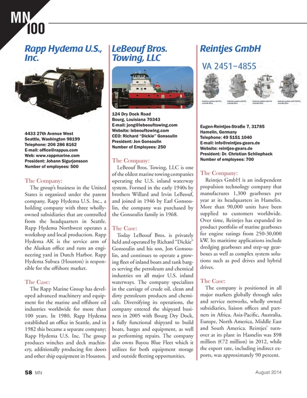 Marine News Magazine, page 58,  Aug 2014