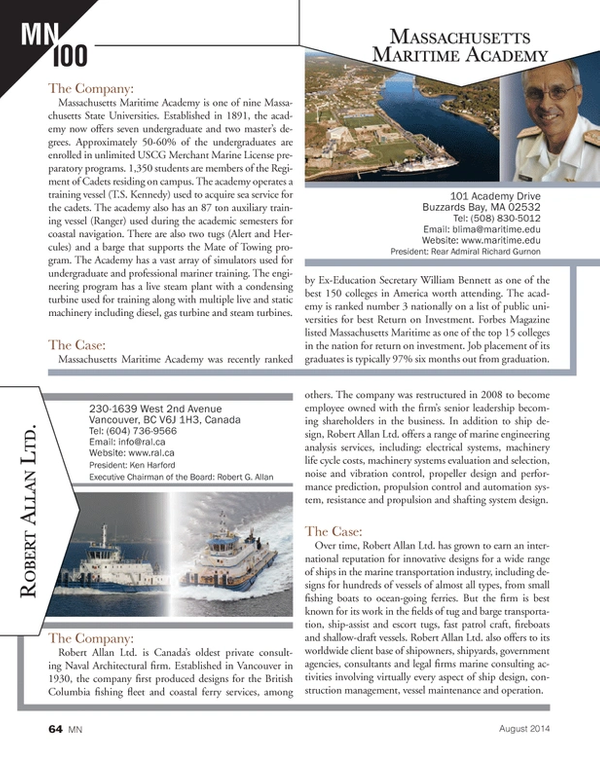 Marine News Magazine, page 64,  Aug 2014