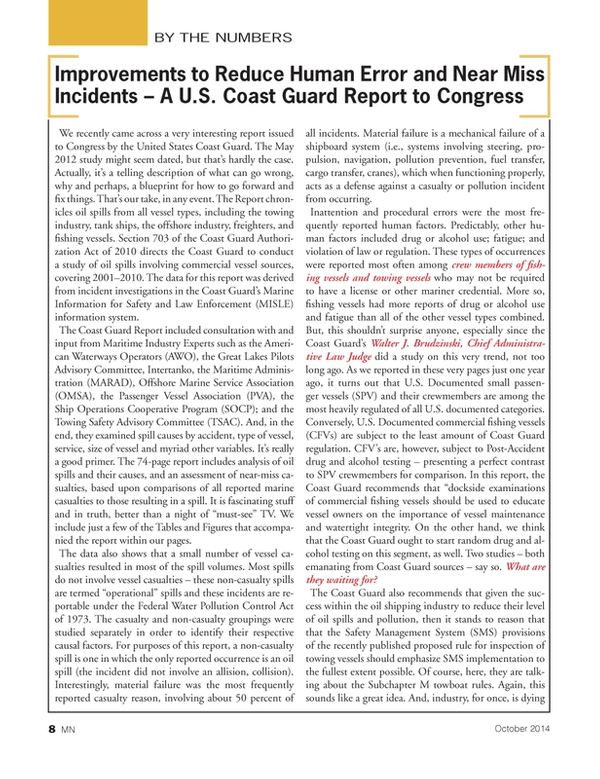 Marine News Magazine, page 8,  Oct 2014