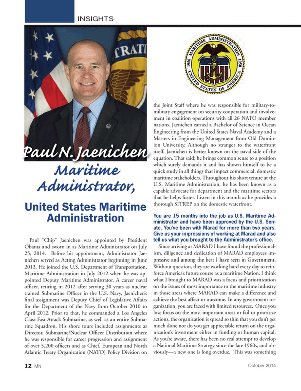 Marine News Magazine, page 12,  Oct 2014