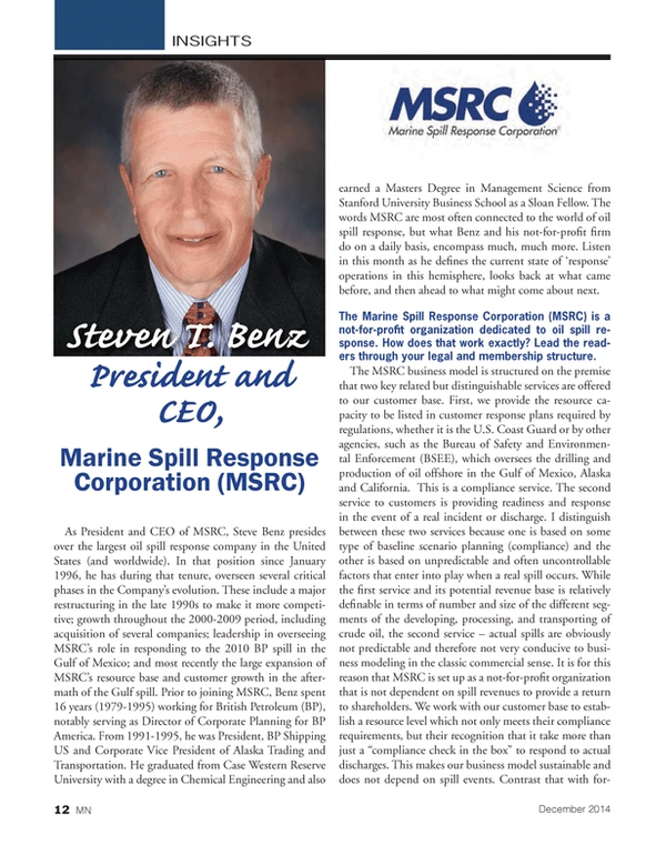 Marine News Magazine, page 12,  Dec 2014