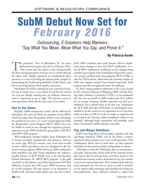 Marine News Magazine, page 32,  Sep 2015