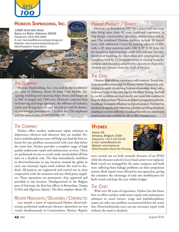 Marine News Magazine, page 42,  Aug 2016