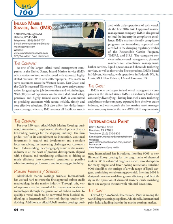 Marine News Magazine, page 64,  Aug 2016