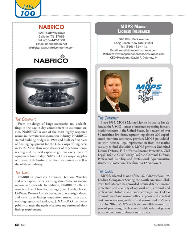 Marine News Magazine, page 68,  Aug 2016