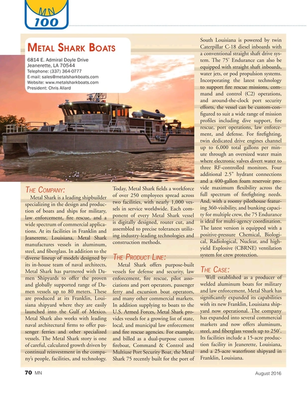 Marine News Magazine, page 70,  Aug 2016