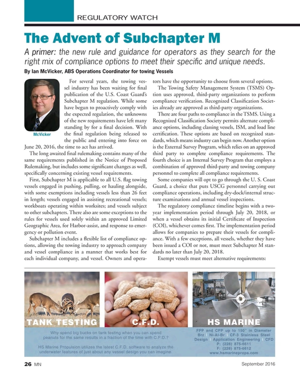 Marine News Magazine, page 26,  Sep 2016