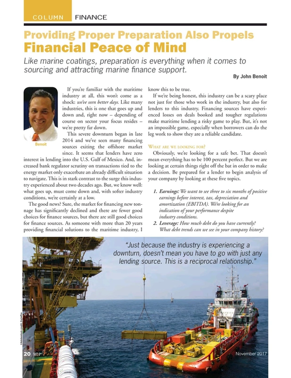 Marine News Magazine, page 20,  Nov 2017