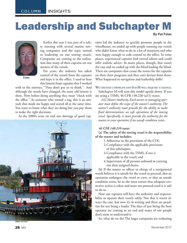 Marine News Magazine, page 28,  Nov 2017