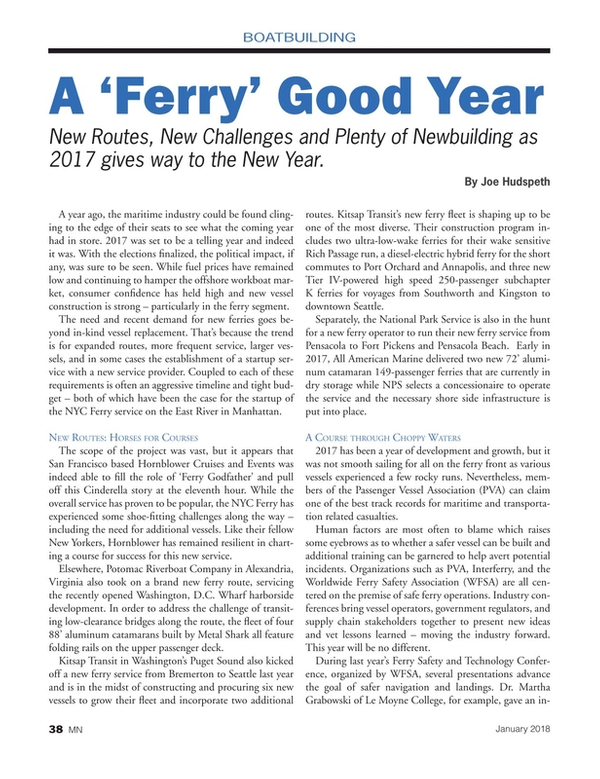 Marine News Magazine, page 38,  Jan 2018