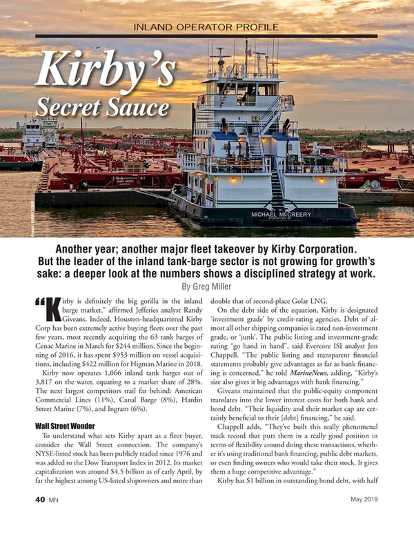 Marine News Magazine, page 40,  May 2019