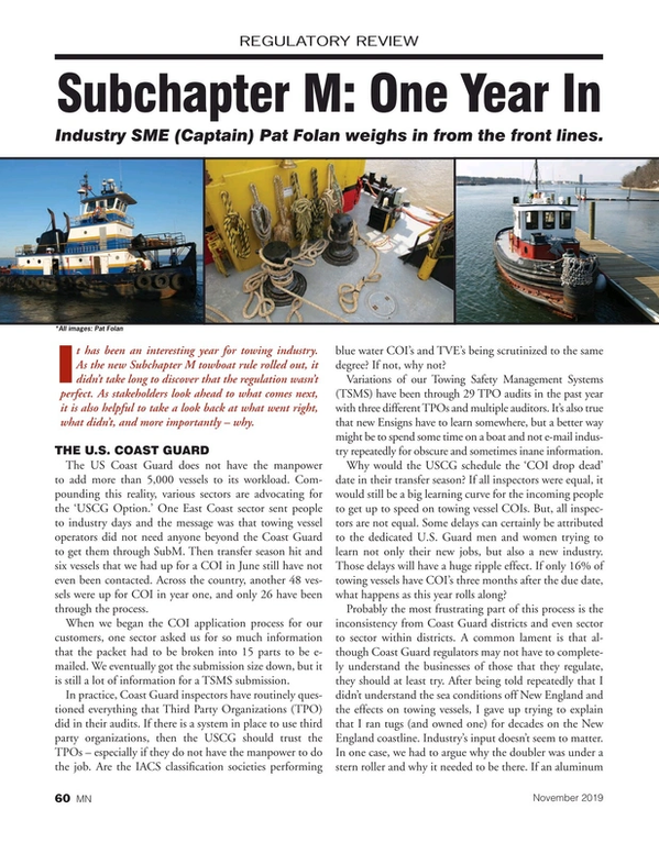 Marine News Magazine, page 60,  Nov 2019