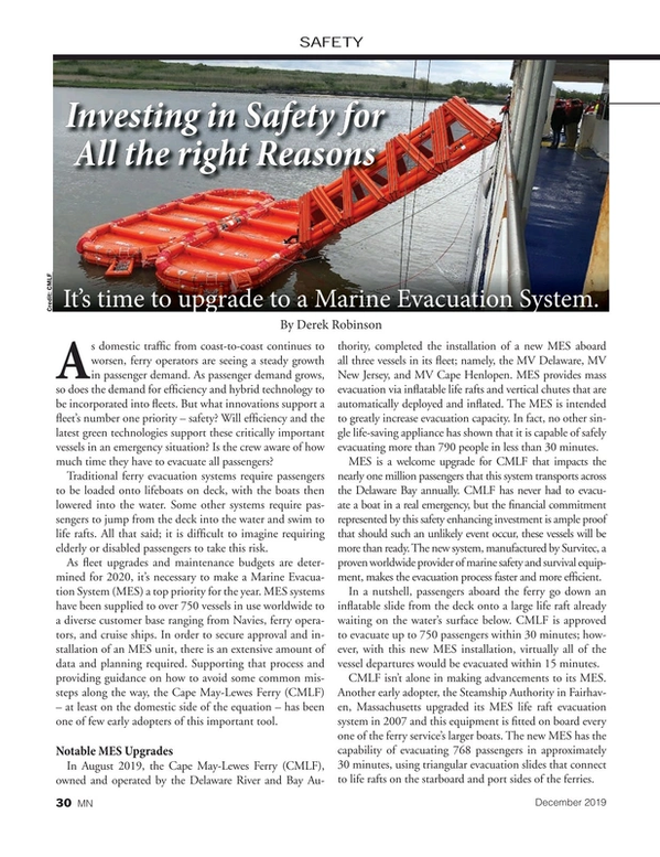 Marine News Magazine, page 30,  Dec 2019