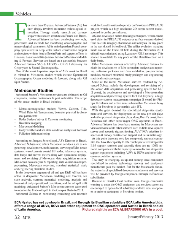 Marine Technology Magazine, page 32,  Jan 2013