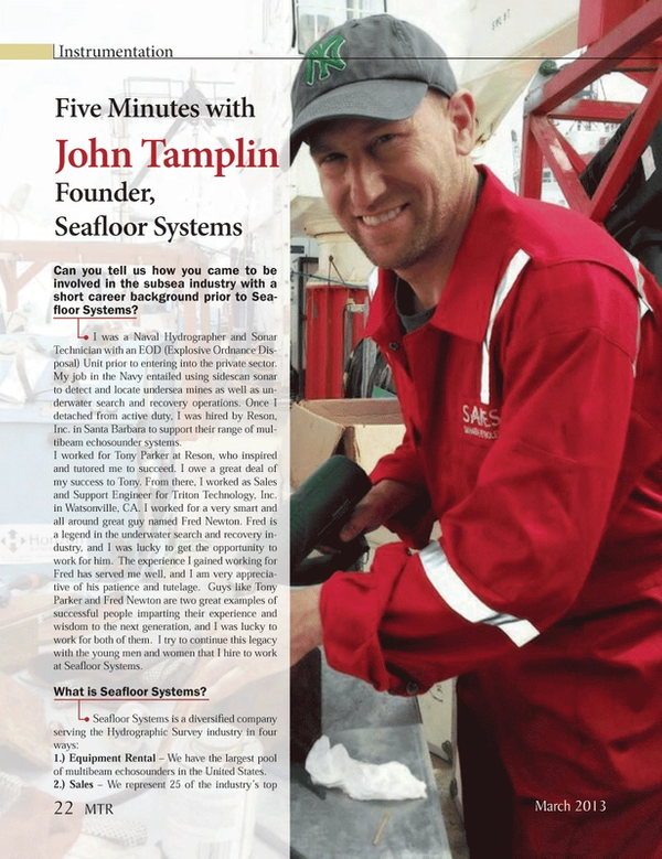Marine Technology Magazine, page 22,  Mar 2013