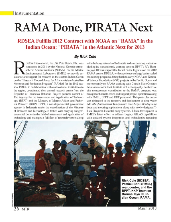 Marine Technology Magazine, page 26,  Mar 2013