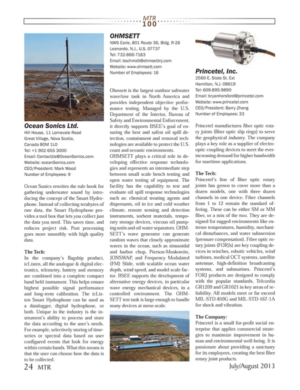 Marine Technology Magazine, page 24,  Jul 2013