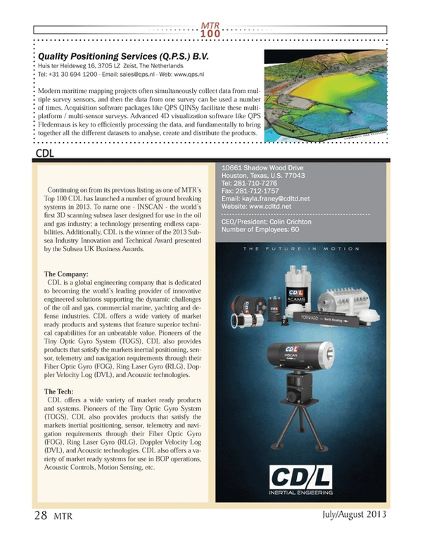 Marine Technology Magazine, page 28,  Jul 2013