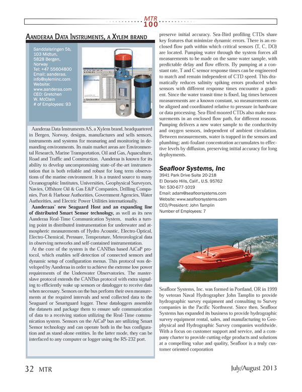 Marine Technology Magazine, page 32,  Jul 2013