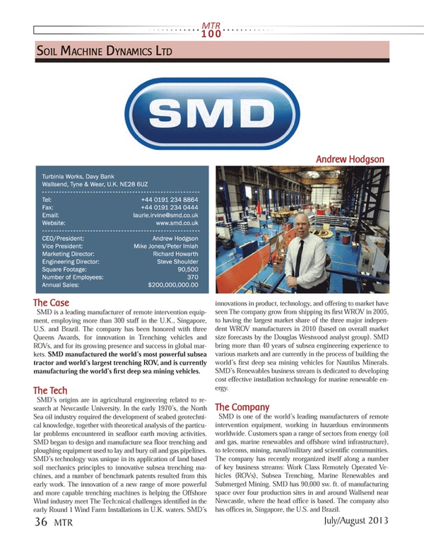 Marine Technology Magazine, page 36,  Jul 2013