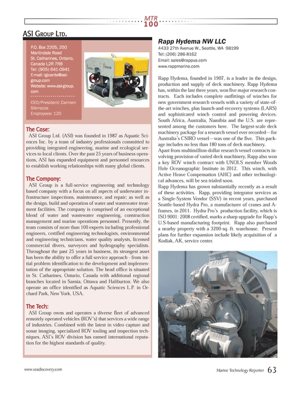 Marine Technology Magazine, page 63,  Jul 2013