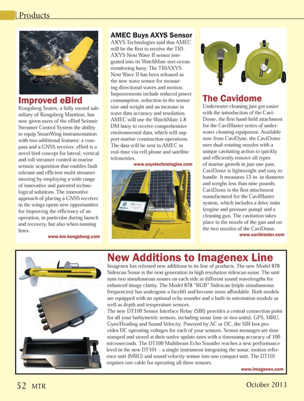 Marine Technology Magazine, page 52,  Oct 2013