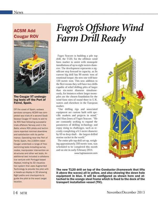 Marine Technology Magazine, page 14,  Nov 2013