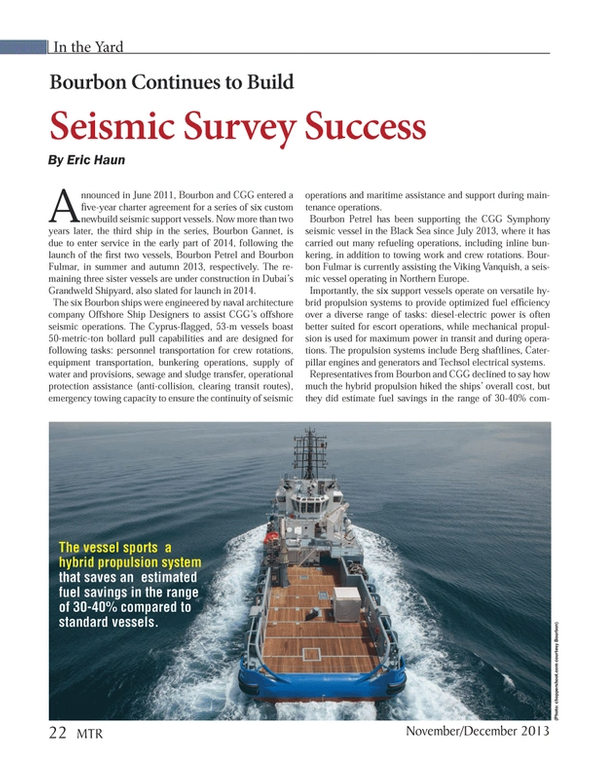 Marine Technology Magazine, page 22,  Nov 2013