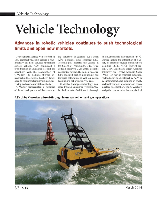 Marine Technology Magazine, page 32,  Mar 2014