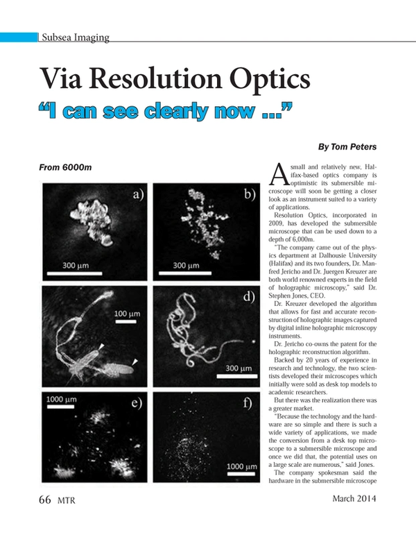 Marine Technology Magazine, page 66,  Mar 2014