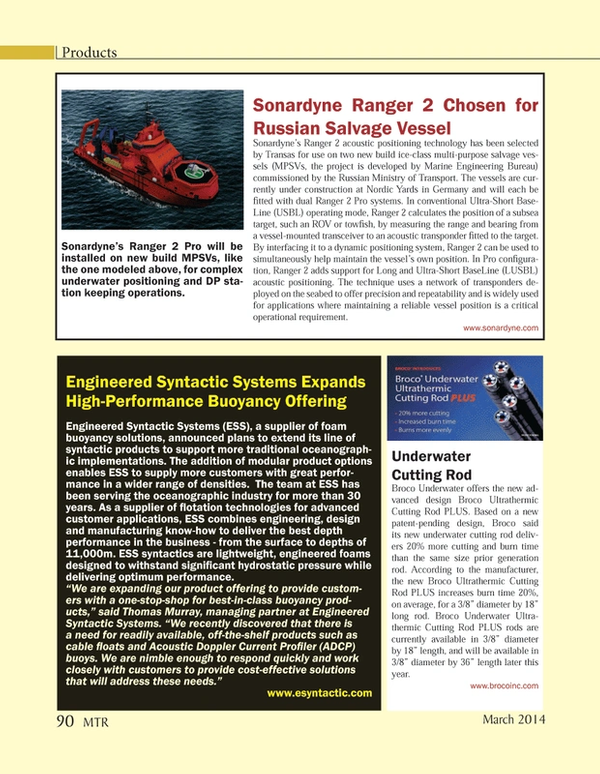 Marine Technology Magazine, page 90,  Mar 2014
