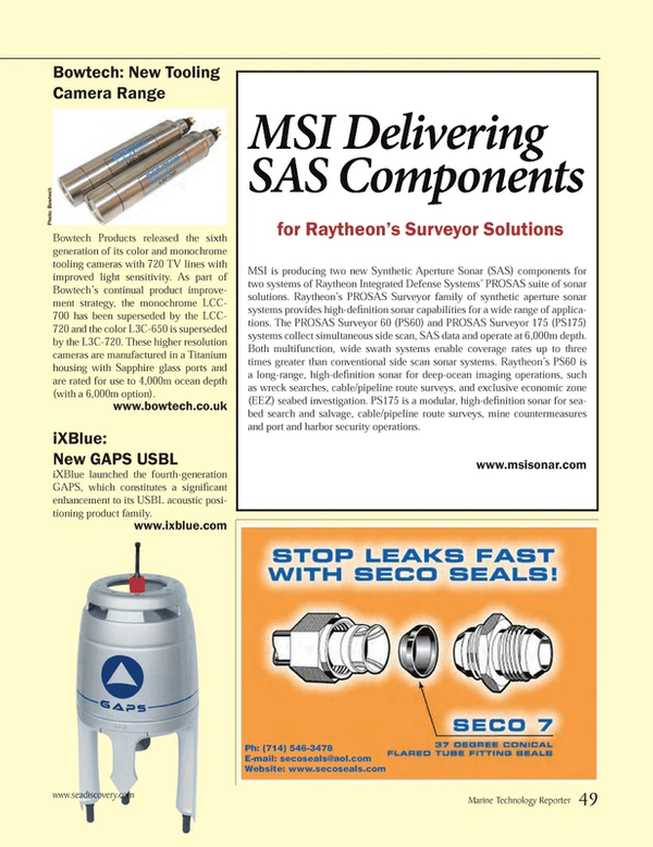 Marine Technology Magazine, page 49,  May 2014