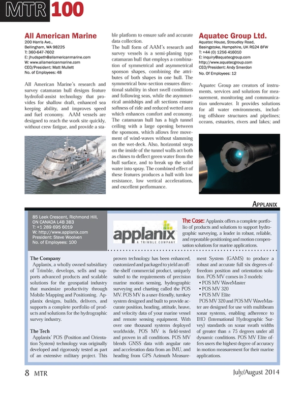Marine Technology Magazine, page 8,  Jul 2014
