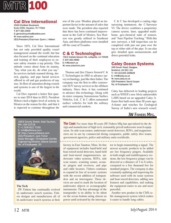 Marine Technology Magazine, page 12,  Jul 2014
