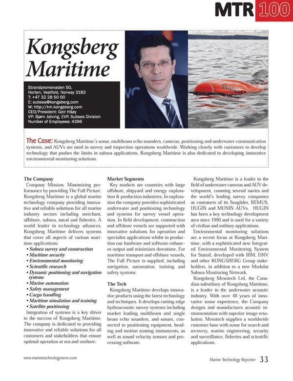 Marine Technology Magazine, page 33,  Jul 2014