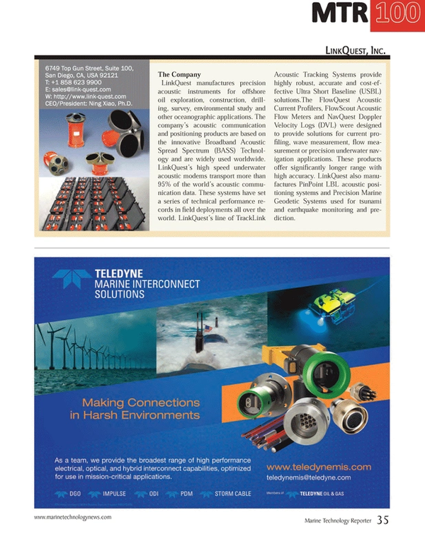Marine Technology Magazine, page 35,  Jul 2014