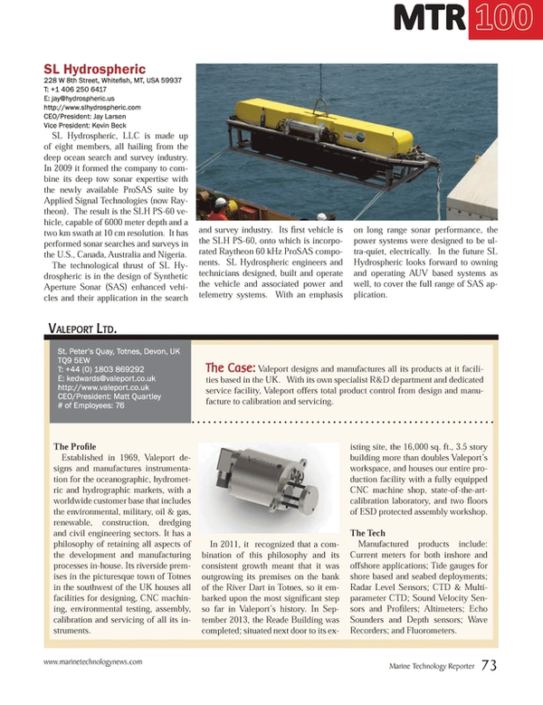 Marine Technology Magazine, page 73,  Jul 2014