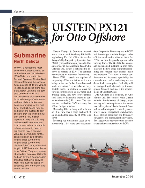 Marine Technology Magazine, page 10,  Sep 2014