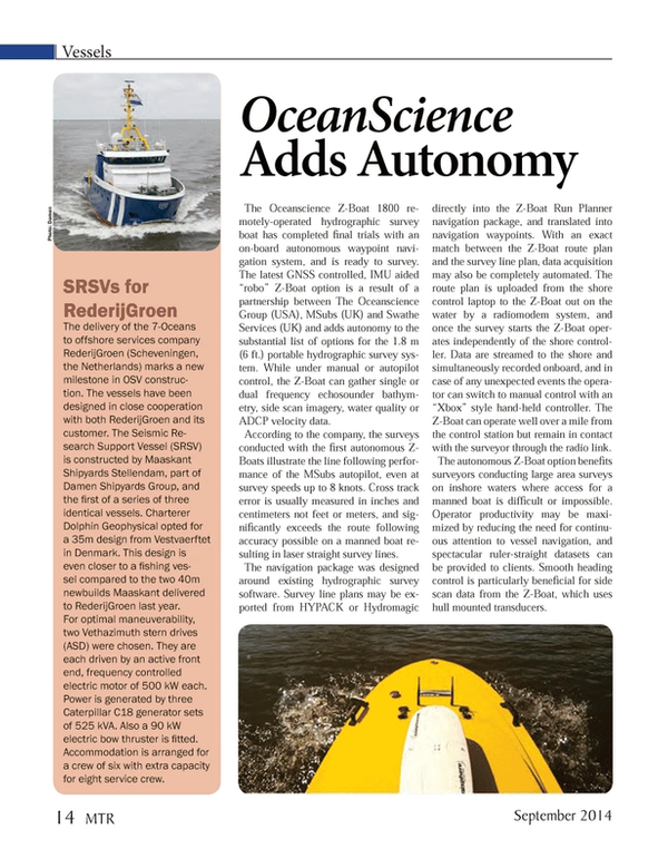 Marine Technology Magazine, page 14,  Sep 2014