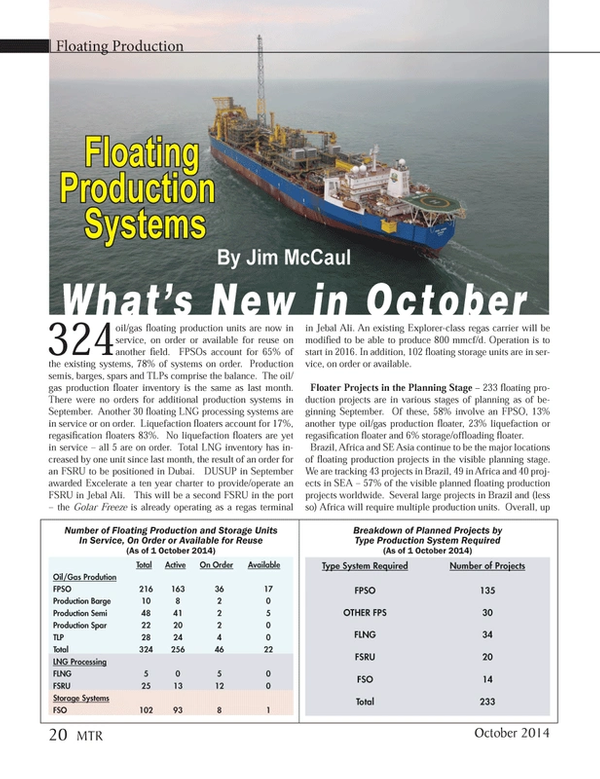 Marine Technology Magazine, page 20,  Oct 2014