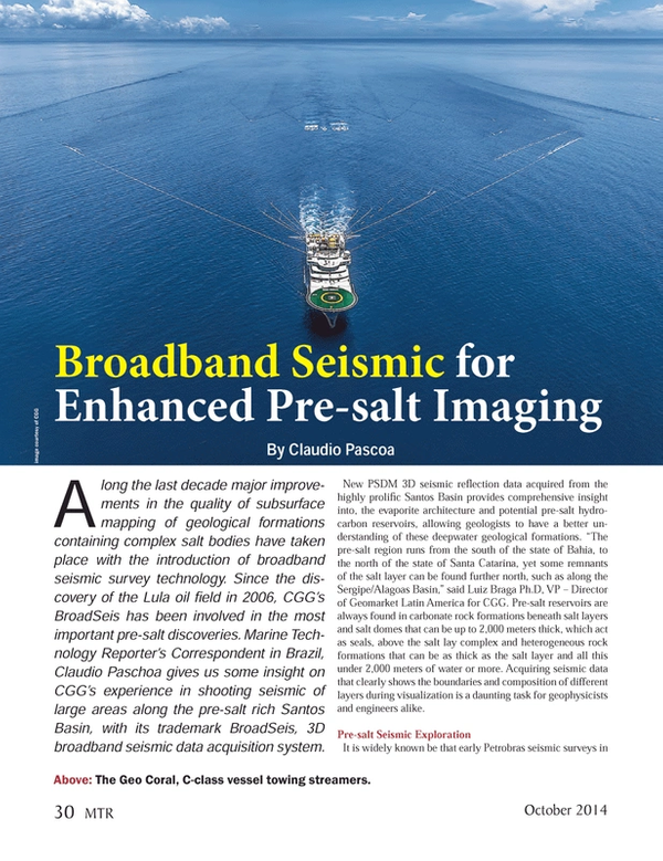 Marine Technology Magazine, page 30,  Oct 2014