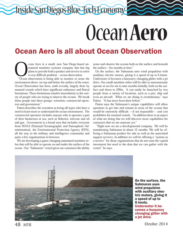 Marine Technology Magazine, page 48,  Oct 2014