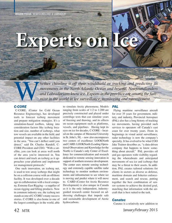 Marine Technology Magazine, page 42,  Jan 2015