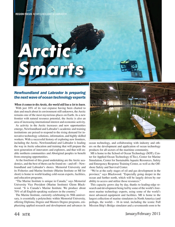 Marine Technology Magazine, page 44,  Jan 2015