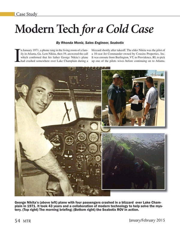 Marine Technology Magazine, page 54,  Jan 2015