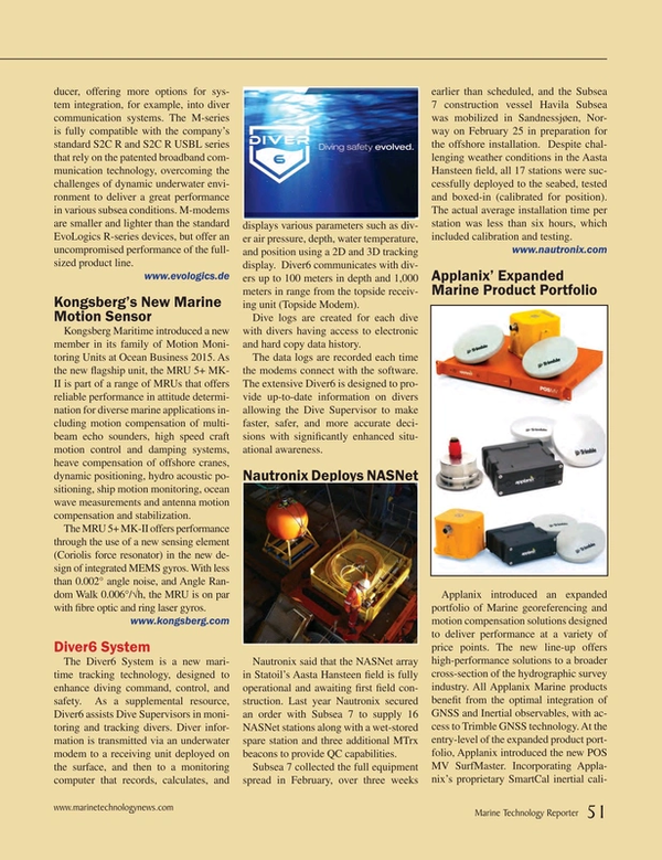 Marine Technology Magazine, page 51,  May 2015