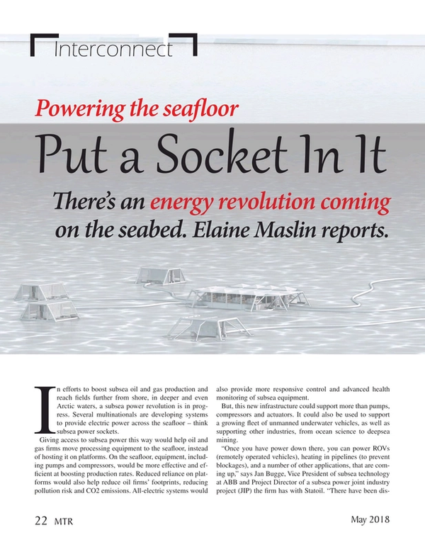 Marine Technology Magazine, page 22,  May 2018