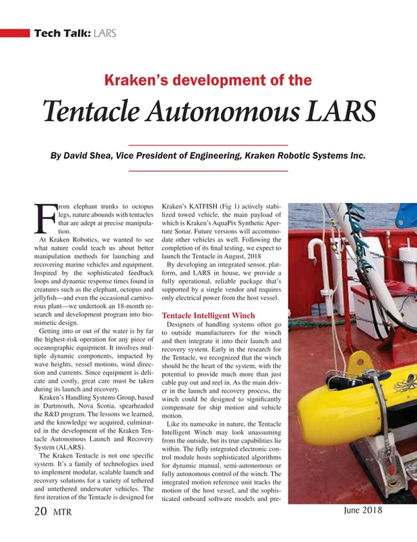 Marine Technology Magazine, page 20,  Jun 2018